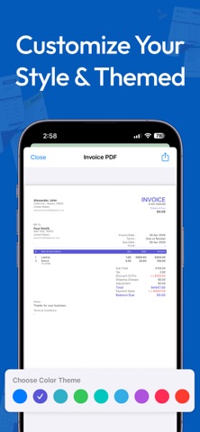 BillFlow – Easy Receipt Maker iPhone screenshot