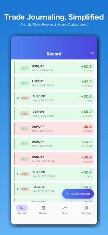 FX GrowLog - Trading Journal Screenshot 1 of 6
