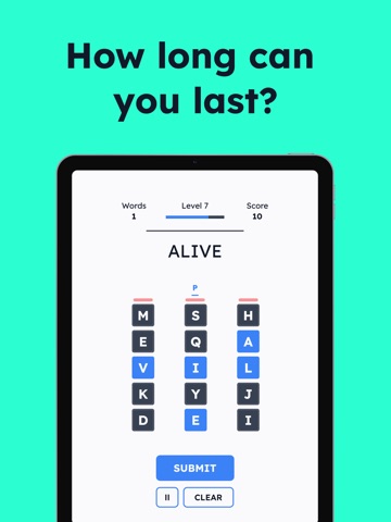 Dropletts - Arcade Word Game iPad screenshot