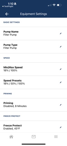 Hayward OmniX iPhone screenshot
