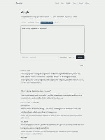 Examine: Scripture iPad screenshot