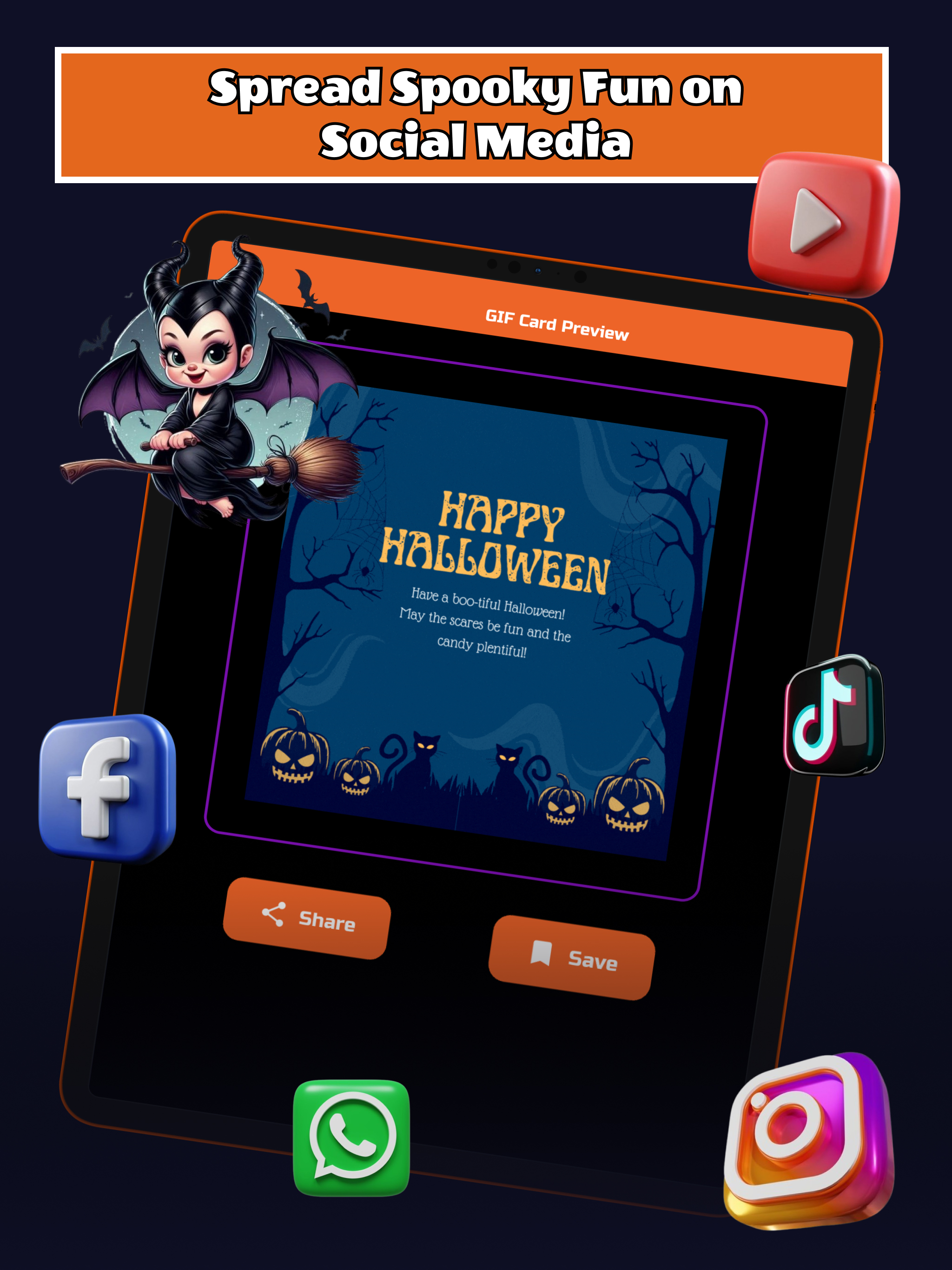 Halloween Wishes & DP Maker screenshot 14