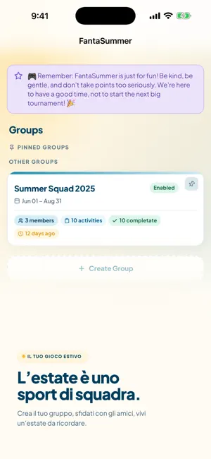 FantaSummer.com: Gioco Social iPhone screenshot 1