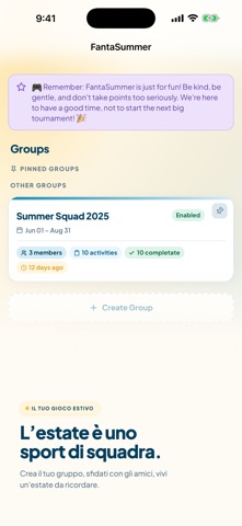 FantaSummer.com: Gioco Social iPhone screenshot 1