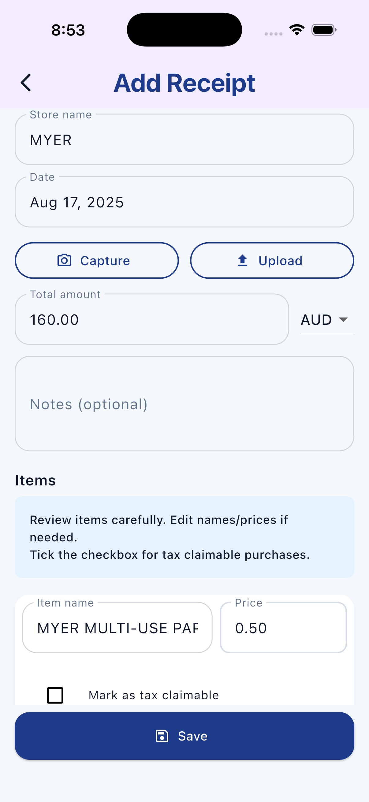 ReceiptNest: Receipt Tracker screenshot 3