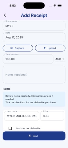 ReceiptNest: Receipt Tracker iPhone screenshot