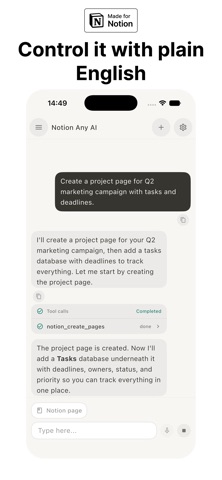 Any AI for Notion iPhone screenshot