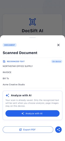 DocSift AI - PDF Scanner iPhone screenshot