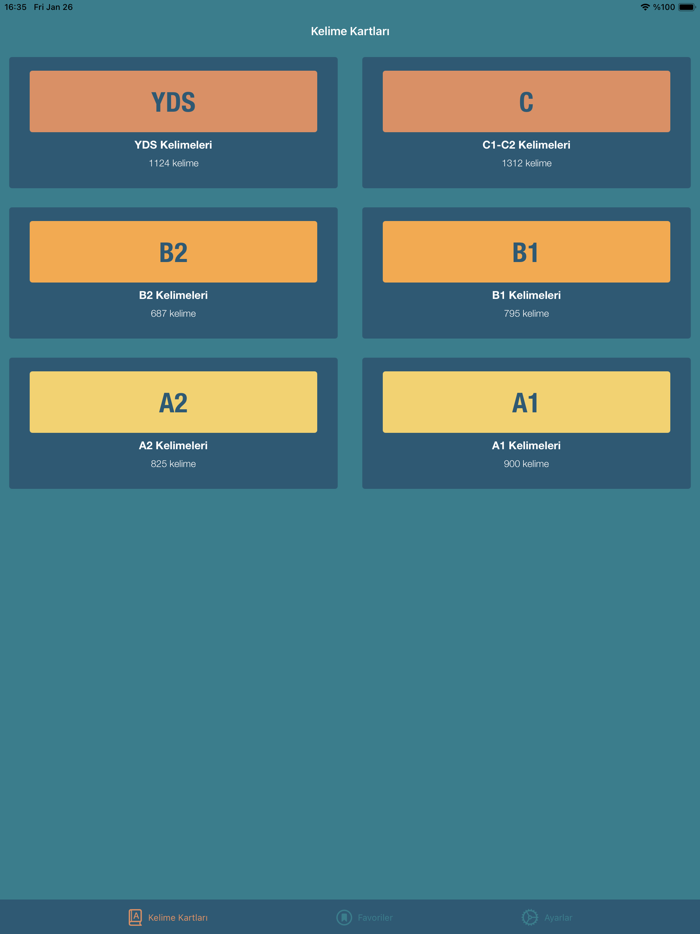 YDS Kelime Kartları