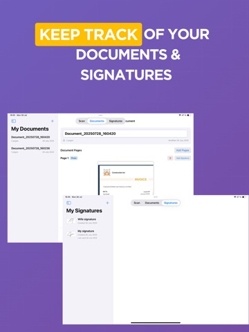 Photos to PDF, PDF Signature iPad screenshot