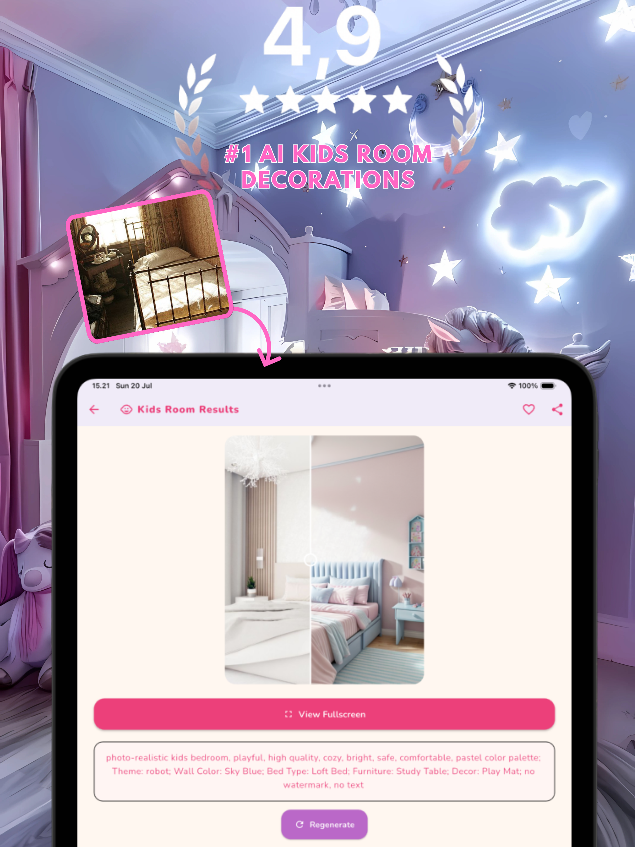 AI Kids Room Makeover Design