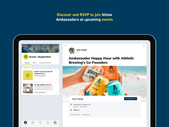 Athletic Brewing Ambassadors iPad screenshot 3 - Social Networking app