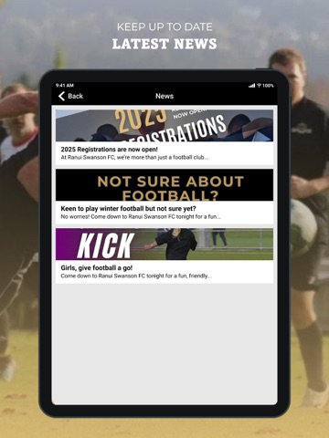 Ranui Swanson Football Club iPad screenshot