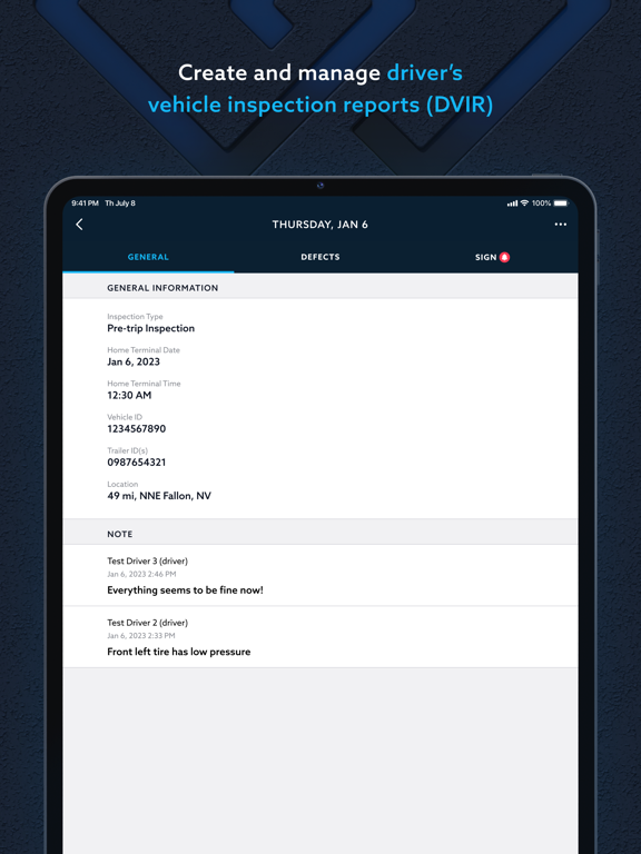 EZ LYNK ELD iPad screenshot 6 - Business app