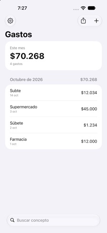 Gastos Personales Simple screenshot 1