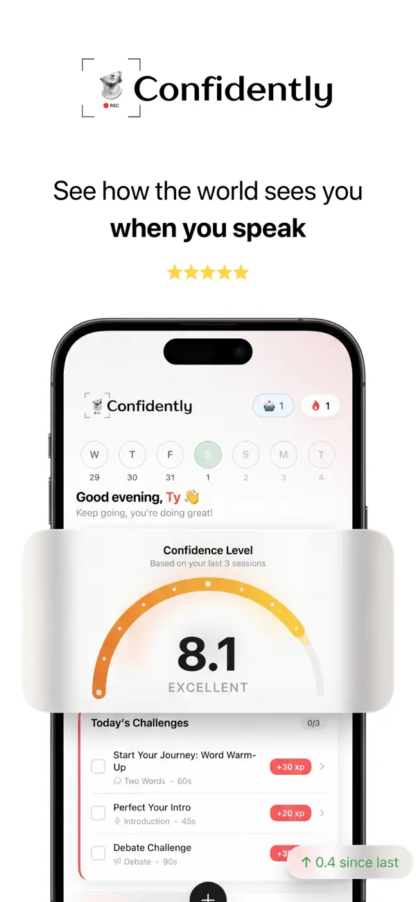Screenshot #1 pour Confidently: Confidence AI