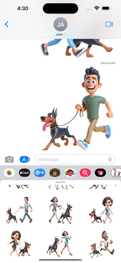 Doberman Walk Stickers
