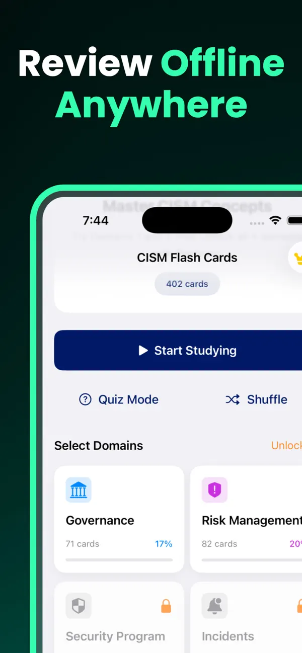 Screenshot #3 pour CISM Flash Cards Pro