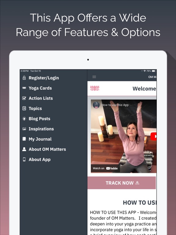 The OM Matters App iPad screenshot 3 - Health & Fitness app