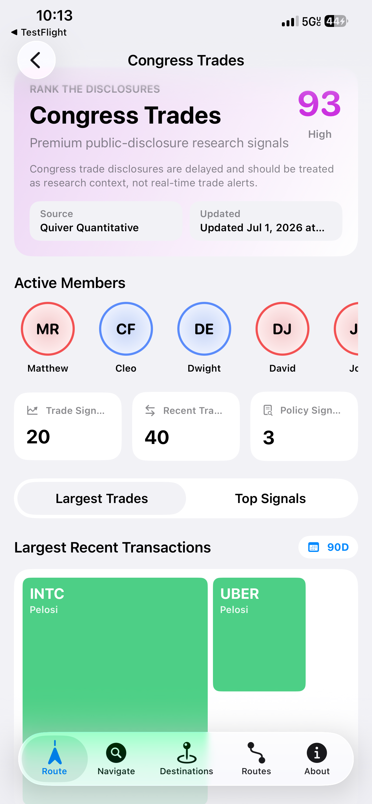 Stock GPS & Congress Trades screenshot 3