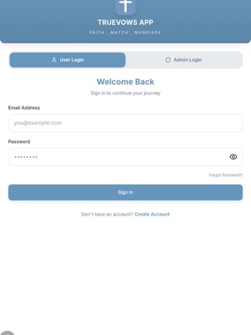 TrueVows App iPad screenshot