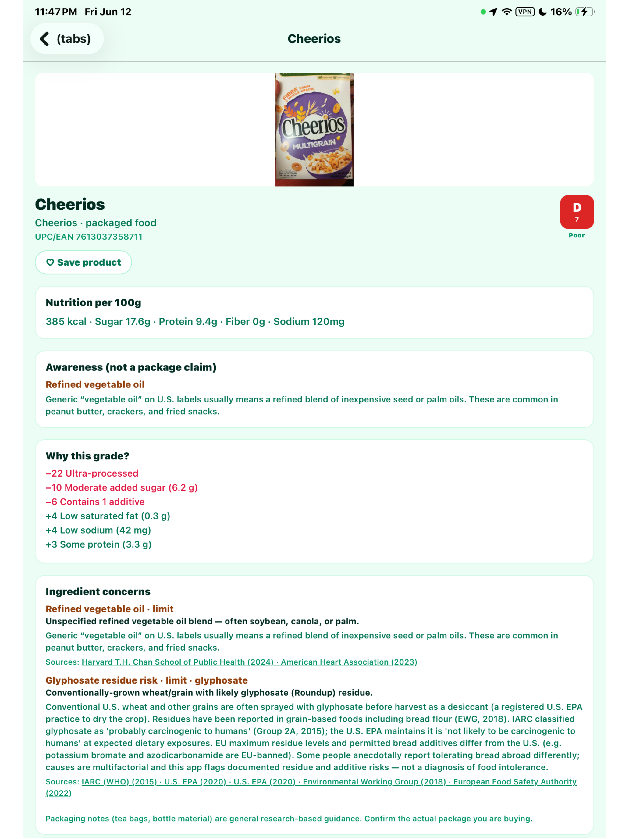 HealthierCart: Food Scanner