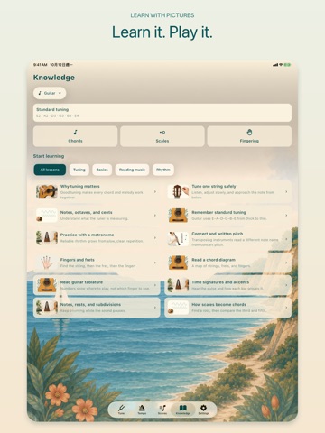 OneTune: Instrument Tuner iPad screenshot