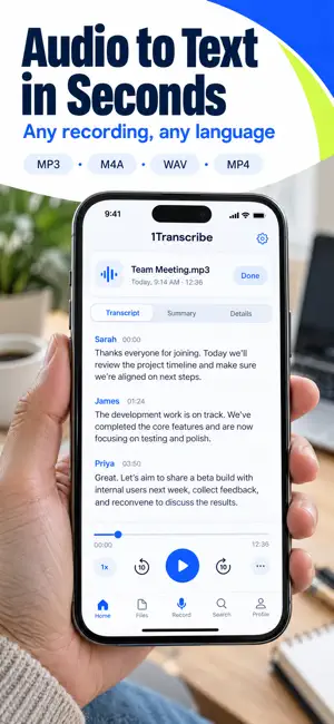 1Transcribe - Audio to text screenshot 1