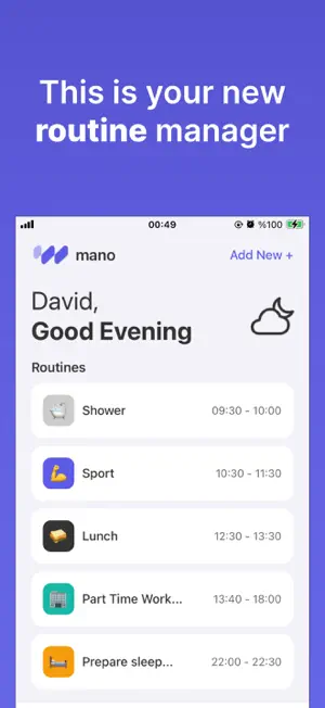 Create Routine - Mano screenshot 1