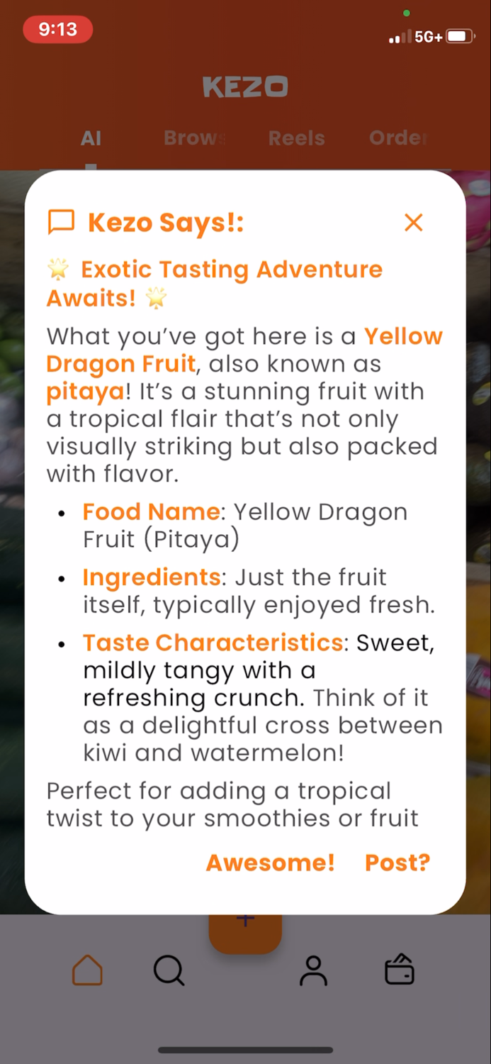 Kezo AI Food and Drink Assistant