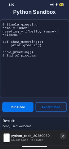 Python Sandbox screenshot
