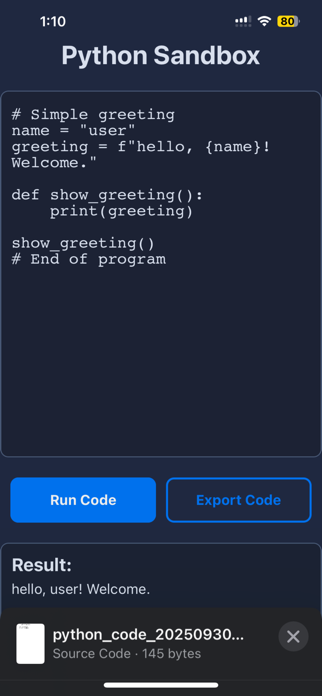 Python Sandbox Screenshot 4 of 5