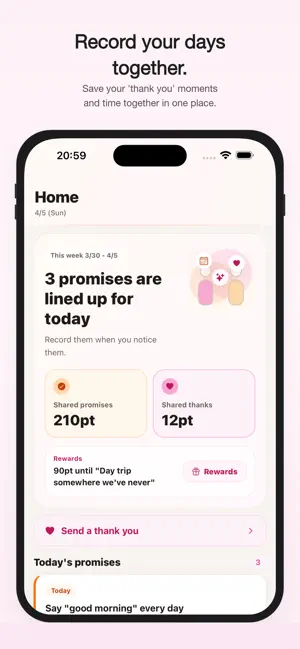 Pairlog–Couple's Diary&Promise screenshot 1