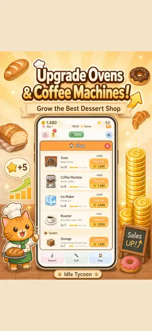 Cat Bakery Tycoon: Idle Cafe screenshot 4