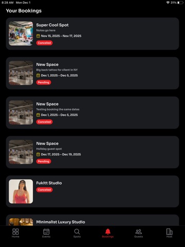 GuestSpot App iPad screenshot