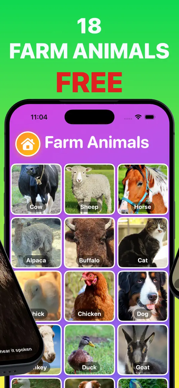 Animal Sounds category screen