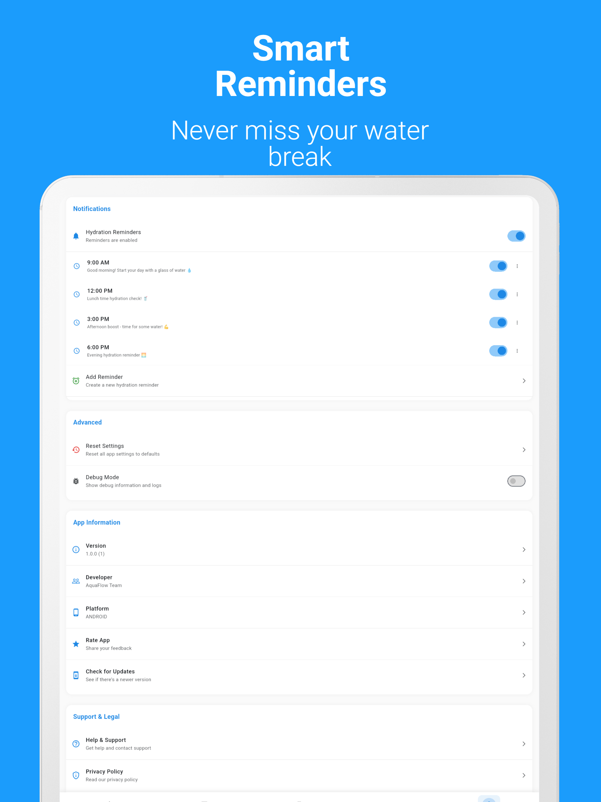 AquaFlow - Hydration Reminder