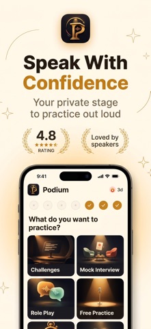 Podium Public Speaking Coach iPhone screenshot