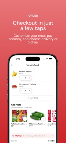 MigMig: Canadian Food Delivery iPhone screenshot