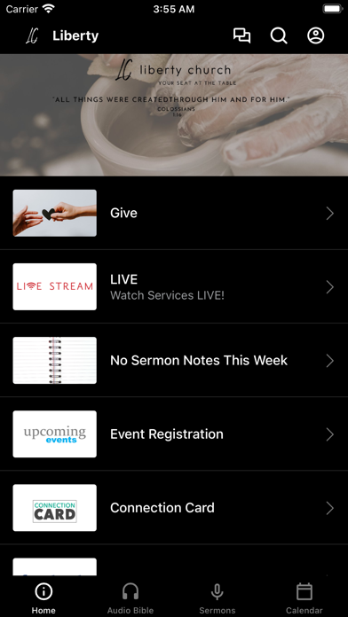 Screenshot 1 of Liberty Church NC App