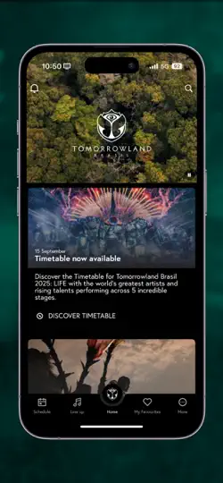 Capture d'écran de Tomorrowland Brasil sur iPhone 1