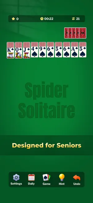 Spider Solitaire Large Cards screenshot 1
