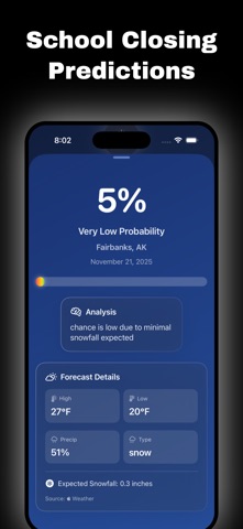 Snowday AI: School Closings iPhone screenshot