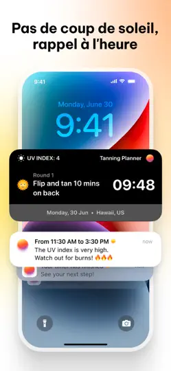 Capture d'écran de SunRay Tanning Routine App sur iPhone 4
