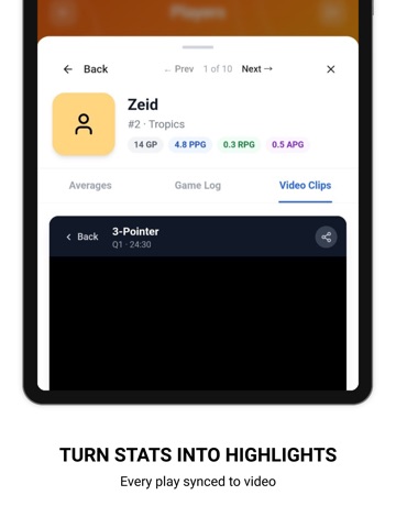 Basketball Stats Tracker - App iPad screenshot