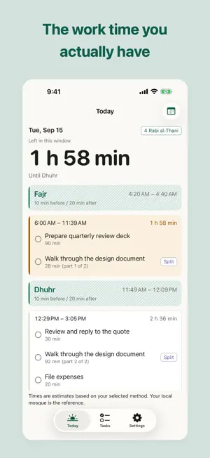 Waqtain: Prayer Day Planner screenshot 1
