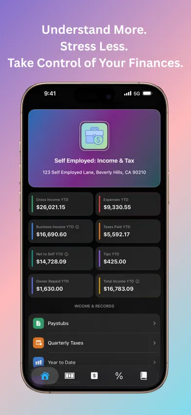 Self Employed: Income & Tax screenshot 1