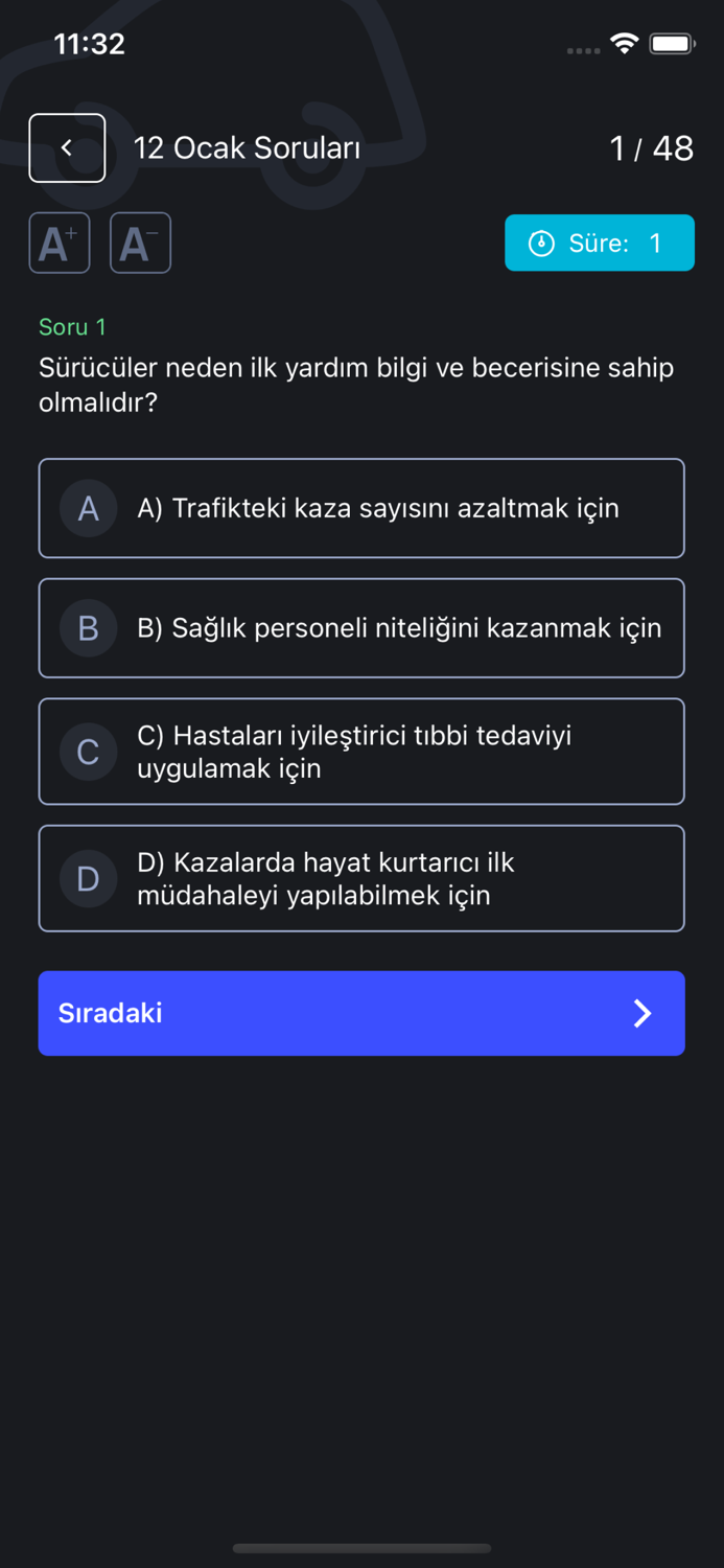 Ehliyet Hazırlık Testi