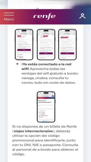 Captura de pantalla de PlayRenfe en iPhone 5