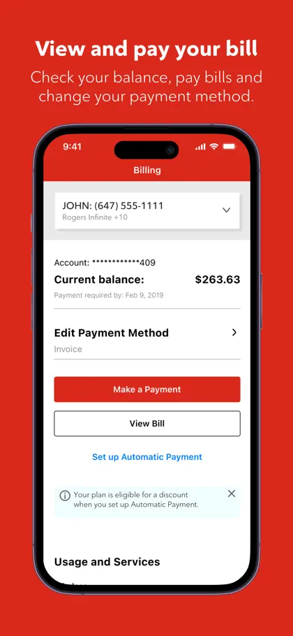 Screenshot 3 di 6 di MyRogers - Manage your account